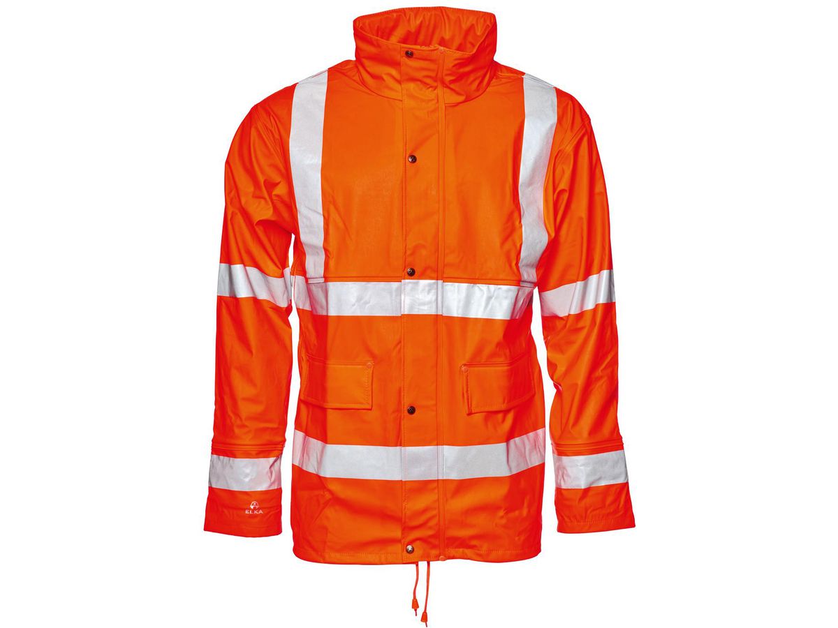 ELKA Jacke DRY ZONE VISIBLE, Gr. 2XL - Warnorange, Reflexstr. versteckte Kapuze