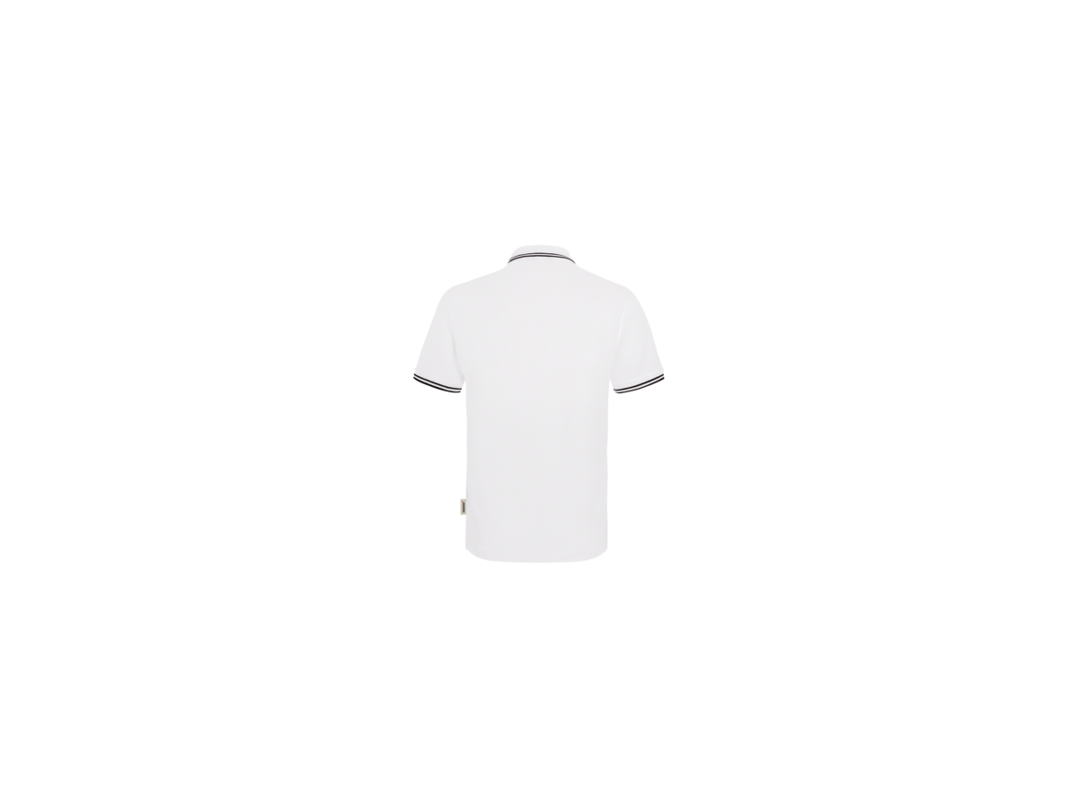 Poloshirt Twin-Stripe L weiss/schwarz - 100% Baumwolle