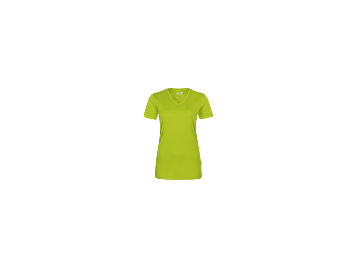 Damen-V-Shirt COOLMAX Gr. L, kiwi - 100% Polyester, 130 g/m²