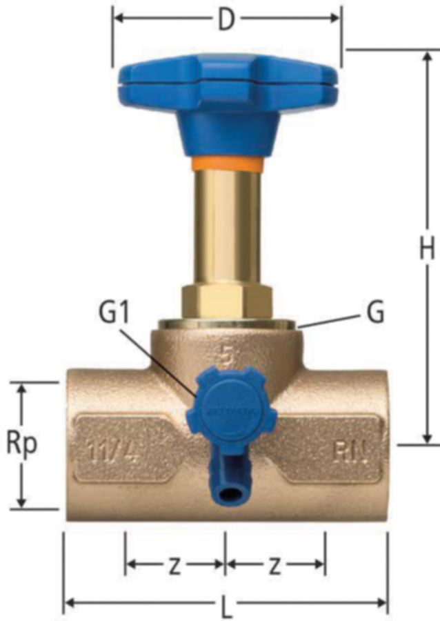 Geradsitzventil 3/4" - mit Entleerung