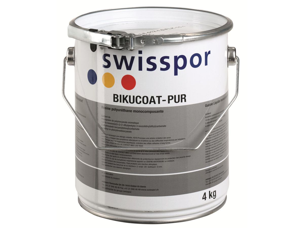 BIKUCOAT PUR Flüssigkunststoff 1K - Kessel à 4 kg, hellgrau/silbergrau