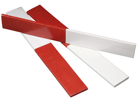 Absperrlatten rot / weiss, auch - mit Logo-Aufdruck erhältlich auf Anfrage