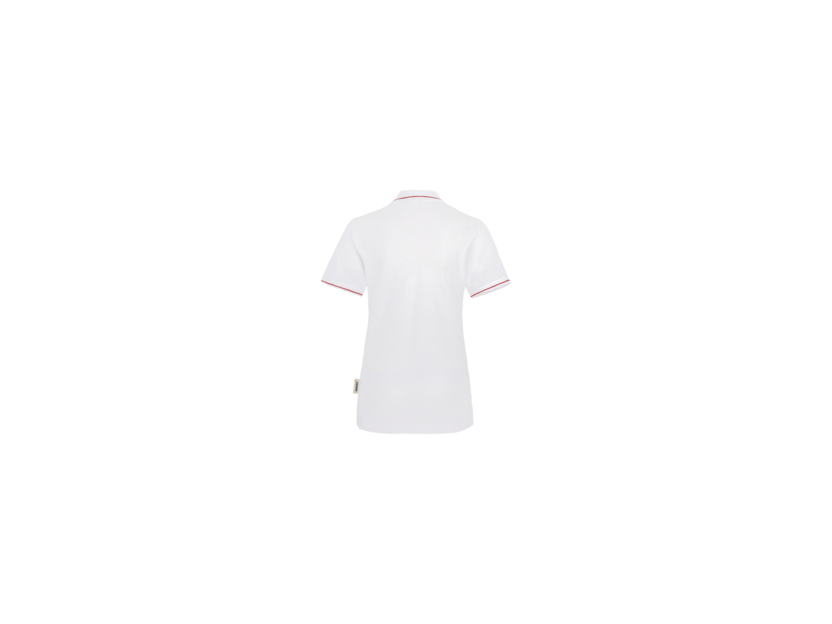 Damen-Poloshirt Casual 3XL weiss/rot - 100% Baumwolle
