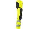 Hose mit Knietaschen, Stretch, Gr. 82C66 - hi-vis gelb/schwarz, 92% PES/8%EL