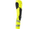 Hose mit Knietaschen, Stretch, Gr. 82C60 - hi-vis gelb/schwarz, 92% PES/8%EL