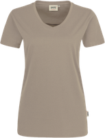 Damen-V-Shirt Performance Gr. 4XL, khaki - 50% Baumwolle, 50% Polyester, 160 g/m²