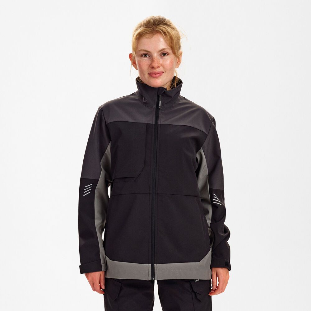 ENTIRE Damen Softshelljacke Gr. S - Schwarz/Anthrazit Grau
