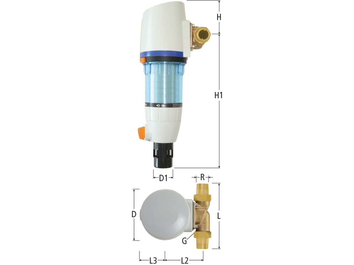 Feinfilter PN 16 rückspülbar - mit Optifitt-Serra-Anschlussverschr.