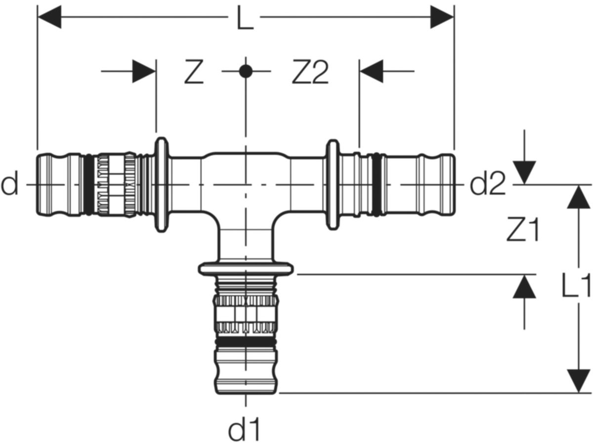 Geberit Mepla-T-Stück   26-MF20-20 - Meplafix