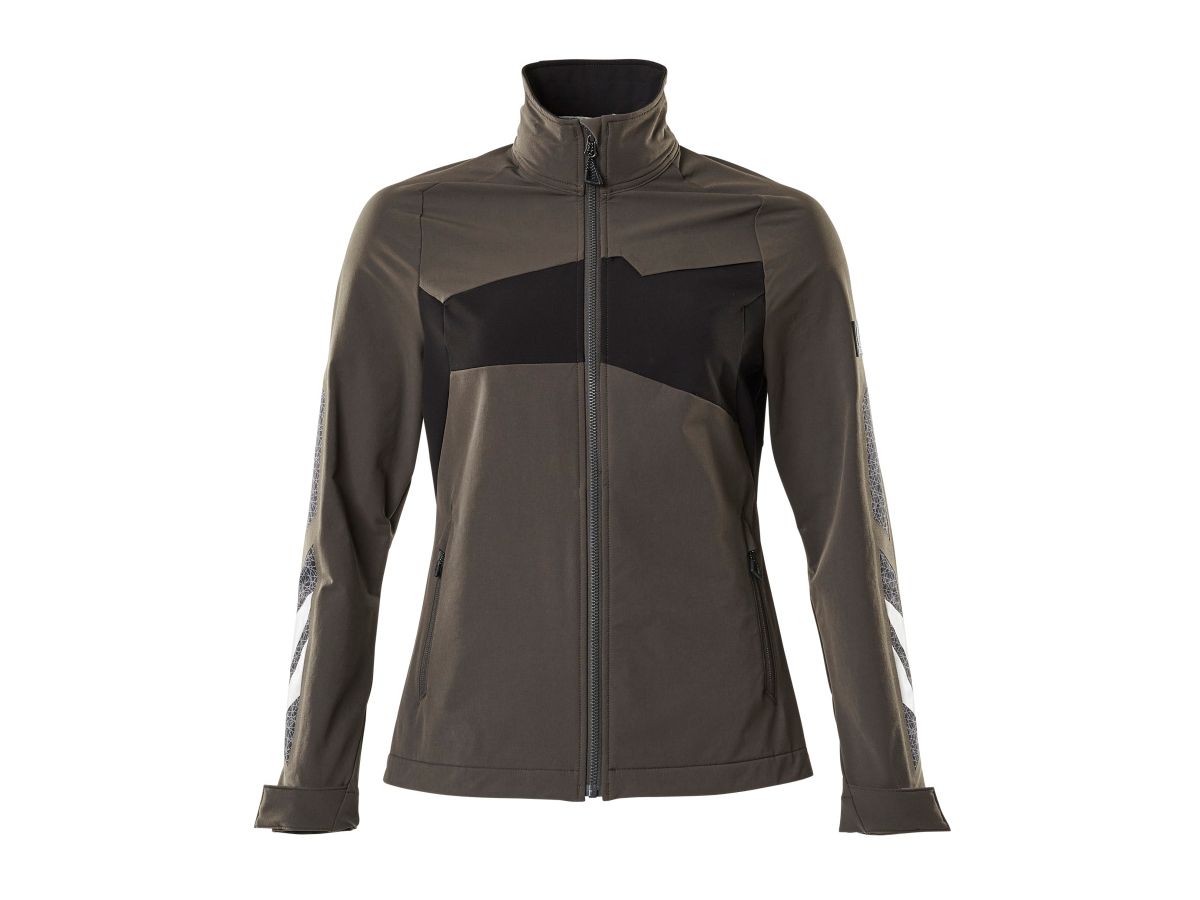 Jacke Stretch leicht, Damen, Gr. XL - dunkelanthr/schwarz, 88% PES / 12% EOL