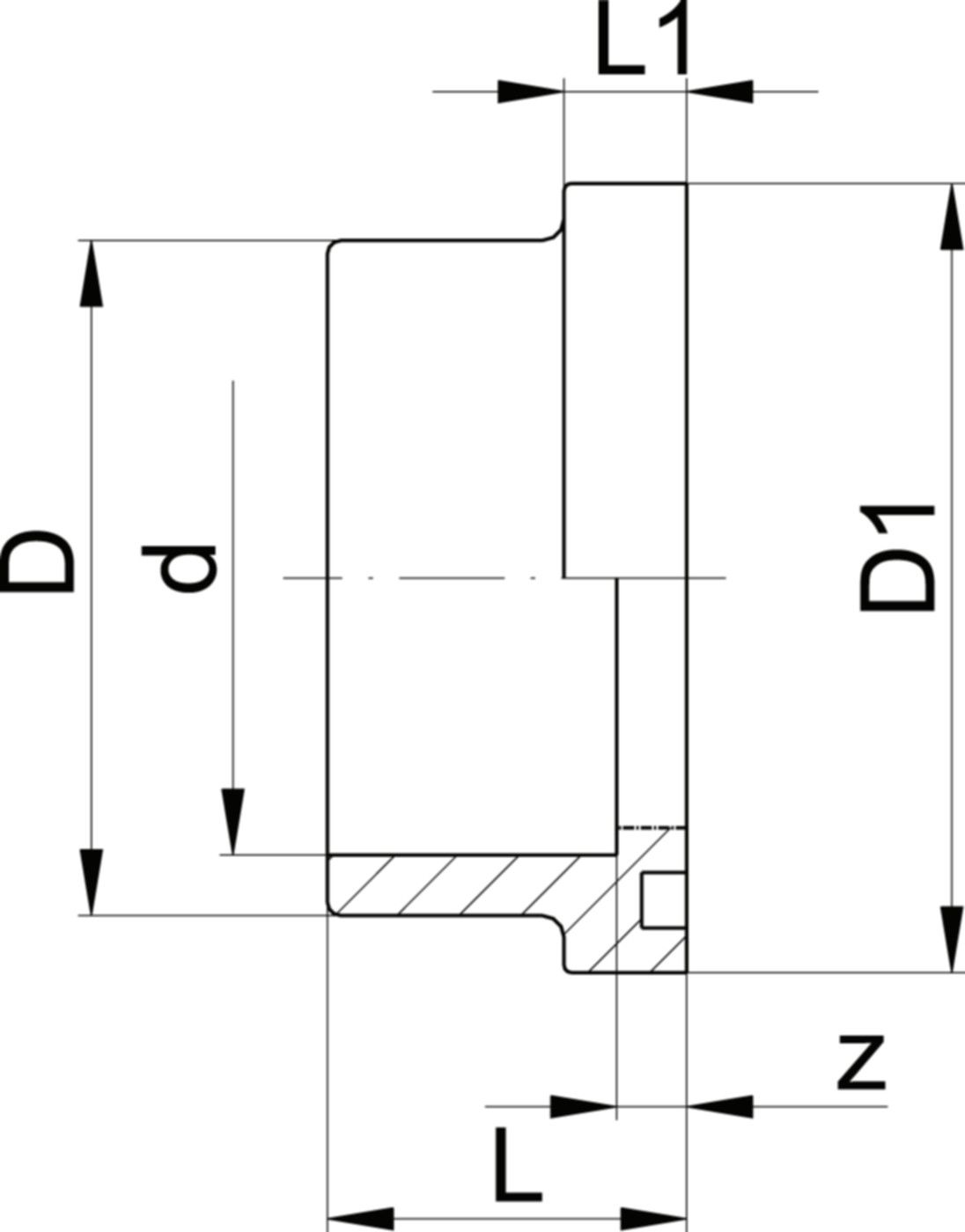 Bundbuchsen GF+ PVC-U - Dichtfläche mit Nut metrisch