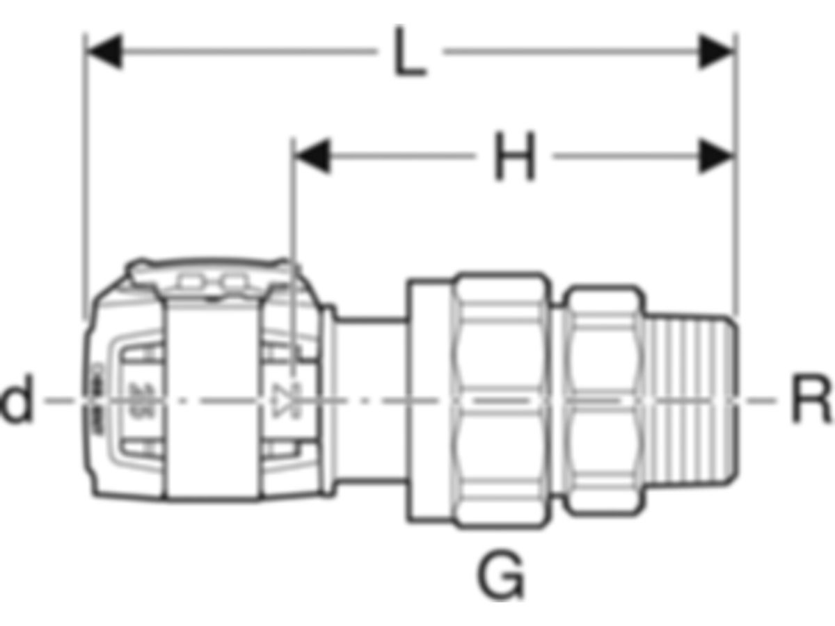 Übergangsverschraubungen mit Aussengew. - GEBERIT FlowFit 1/2", 16 mm