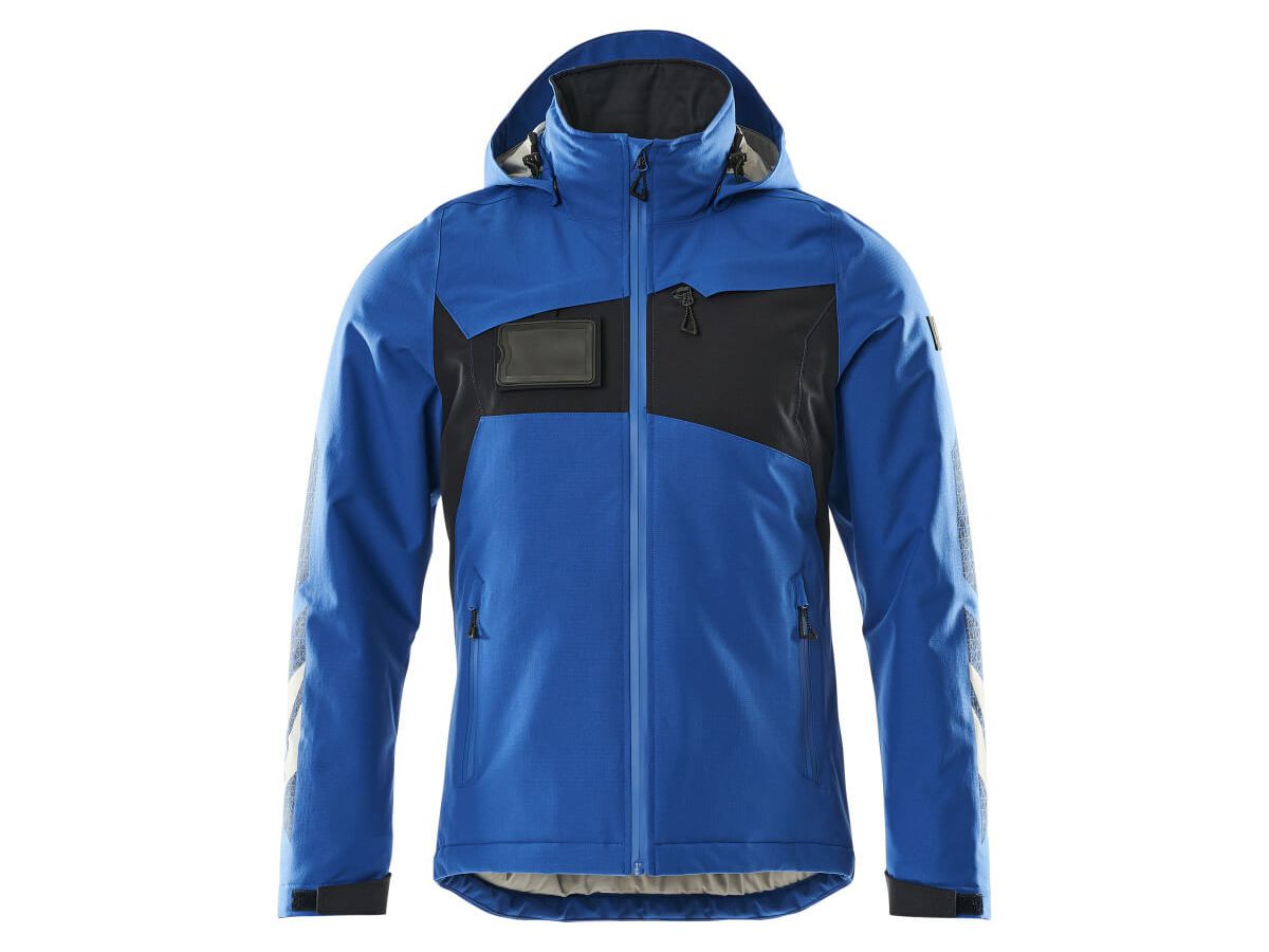 Winterjacke wind-/wasserdicht, Gr. XS - azurblau/schwarzblau, 100% PES