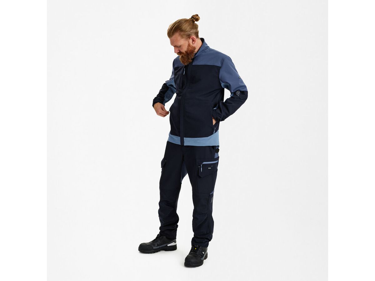 ENTIRE Arbeitsjacke Gr. L - Deep Blue/Dark Sea, 4-Wege-Stretch