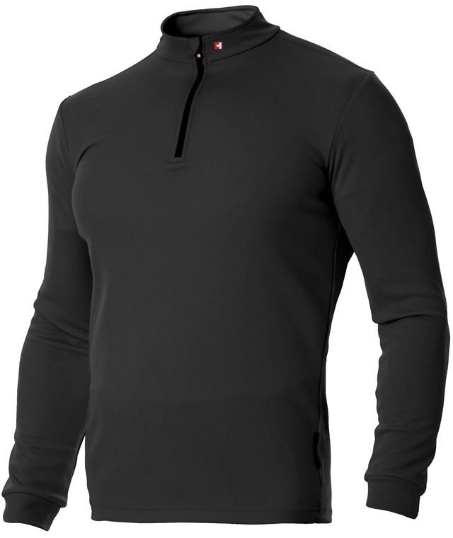 Roll-Shirt zip unisex - 70% PES / 30% PBT, langarm, Stehkragen