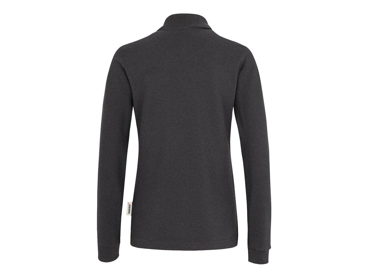 Damen Longsleeve-Poloshirt Mikralinar - Gr. 4XL, karbongrau