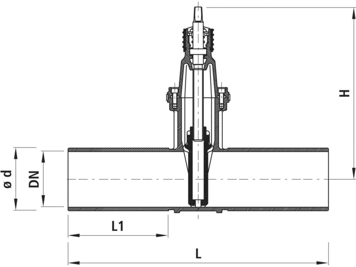 Spitzend-/Schieber Hawle PN 16