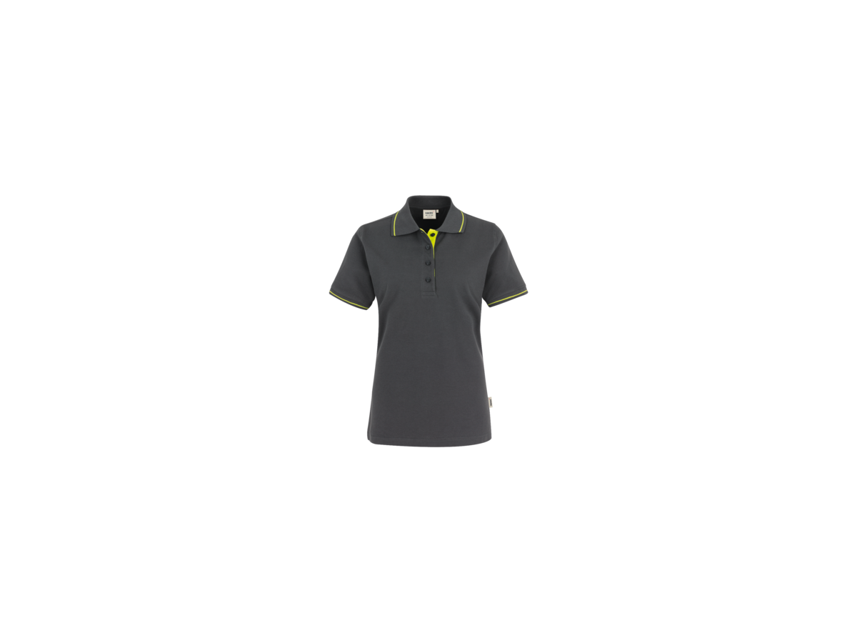 Damen-Poloshirt Casual M anthrazit/kiwi - 100% Baumwolle, 200 g/m²