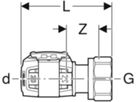 Anschlüsse für Eurokonus mit Überwurfm. - GEBERIT FlowFit d Ø 20 mm, 3/4"