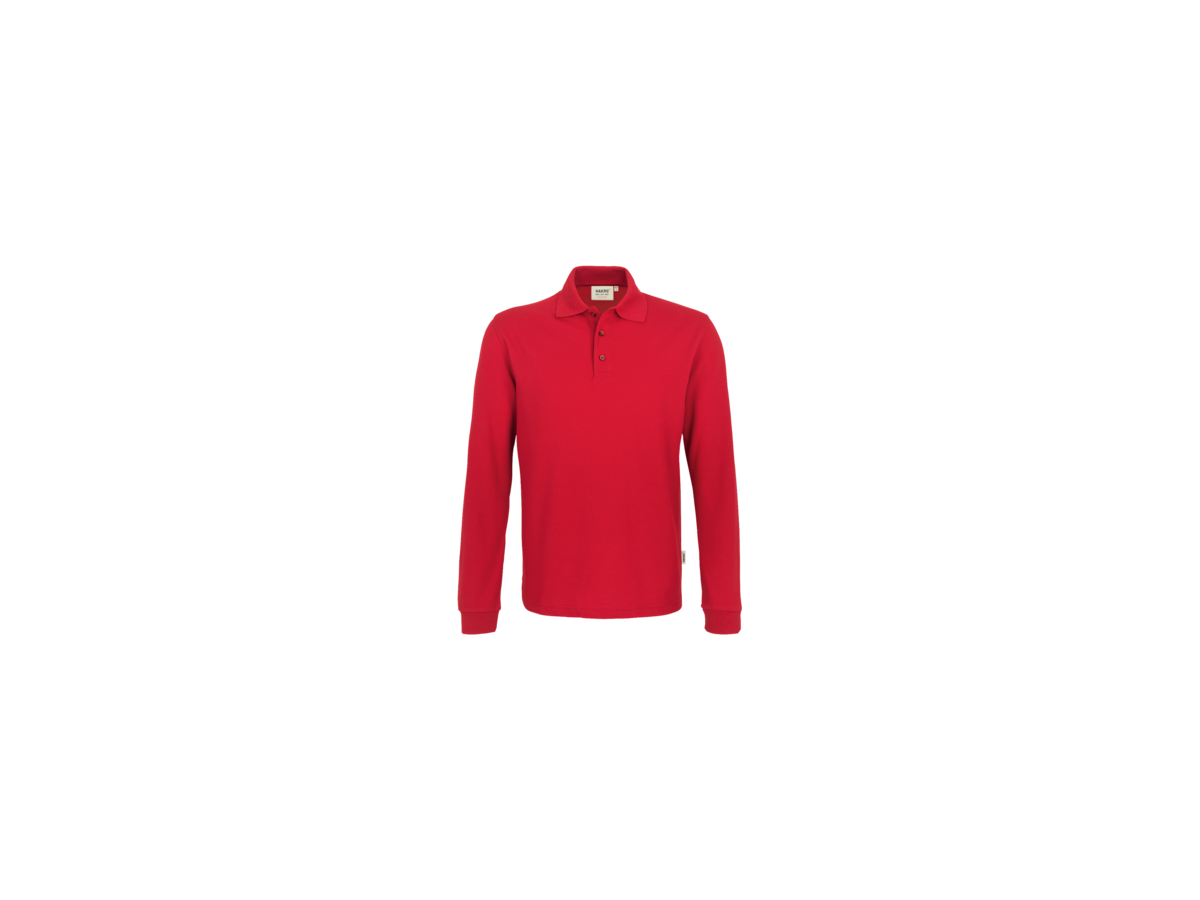 Longsleeve-Poloshirt Perf. Gr. M, rot - 50% Baumwolle, 50% Polyester