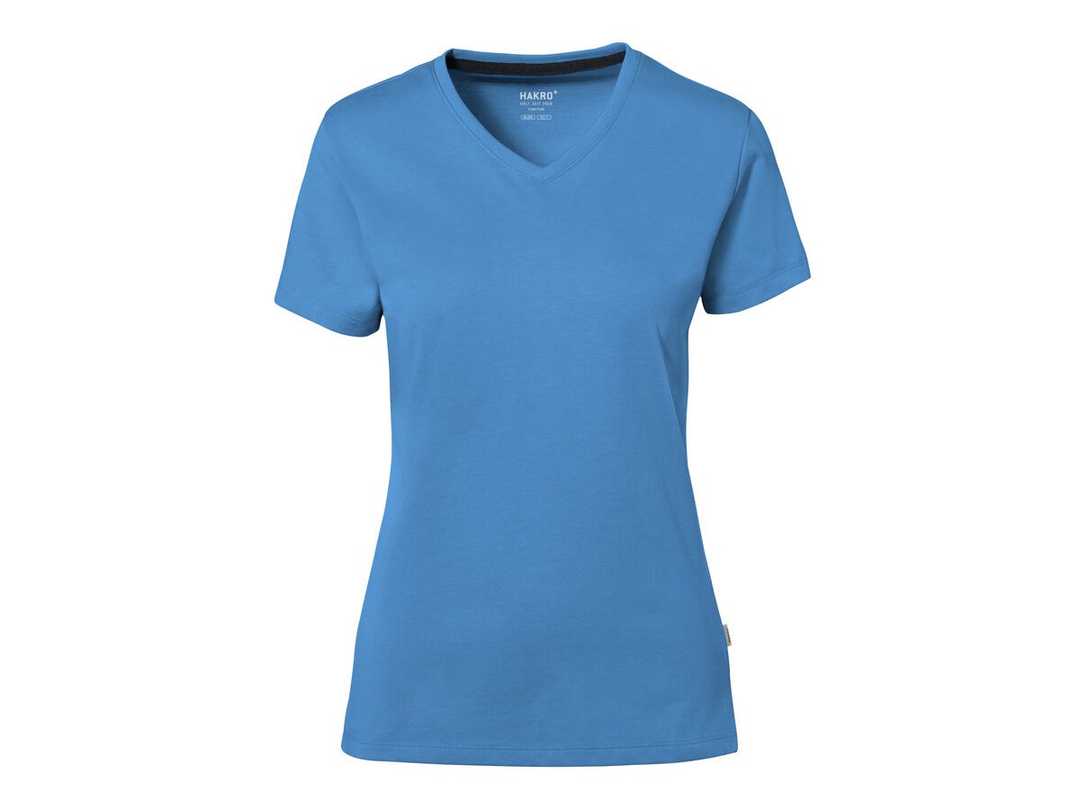 Cotton Tec Damen V-Shirt, Gr. S - malibublau