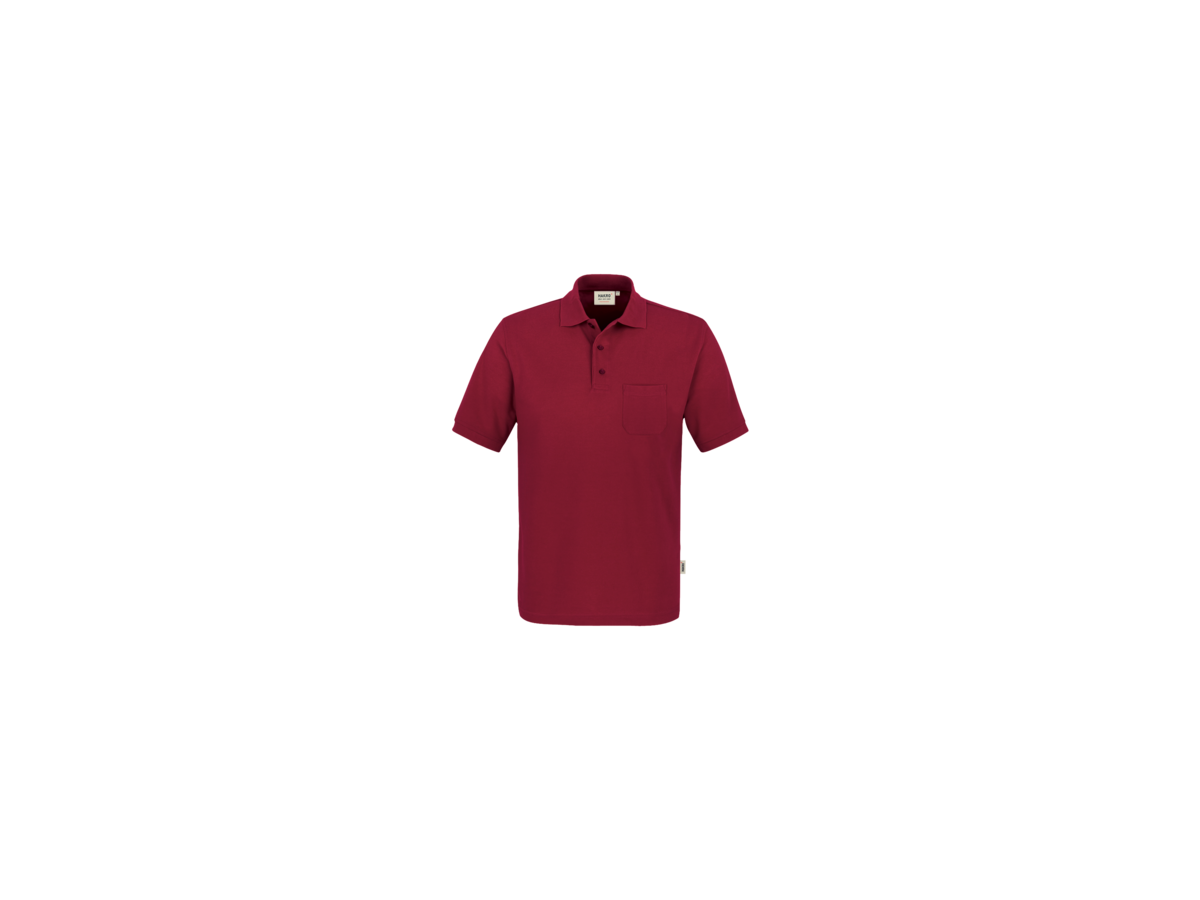 Pocket-Poloshirt Perf. Gr. M, weinrot - 50% Baumwolle, 50% Polyester, 200 g/m²