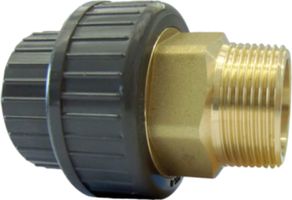 Übergangsverschraubung PVC-U/Messing - metrisch mit AG