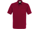 Pocket-Poloshirt Top Gr. L, weinrot - 100% Baumwolle