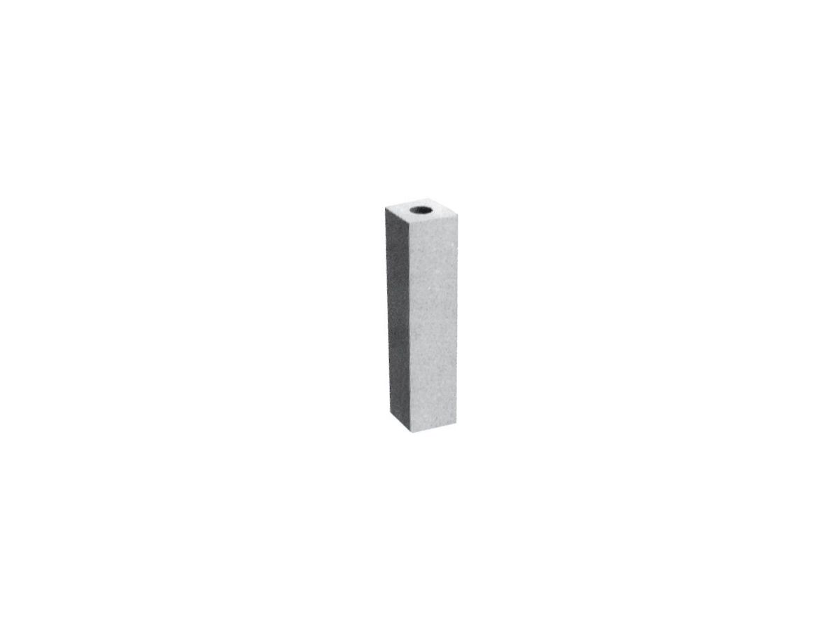 Sockel Typ A, rechteckig o/Nut, m/Loch - zu Stellriemen 14/14/60 cm, D=5cm