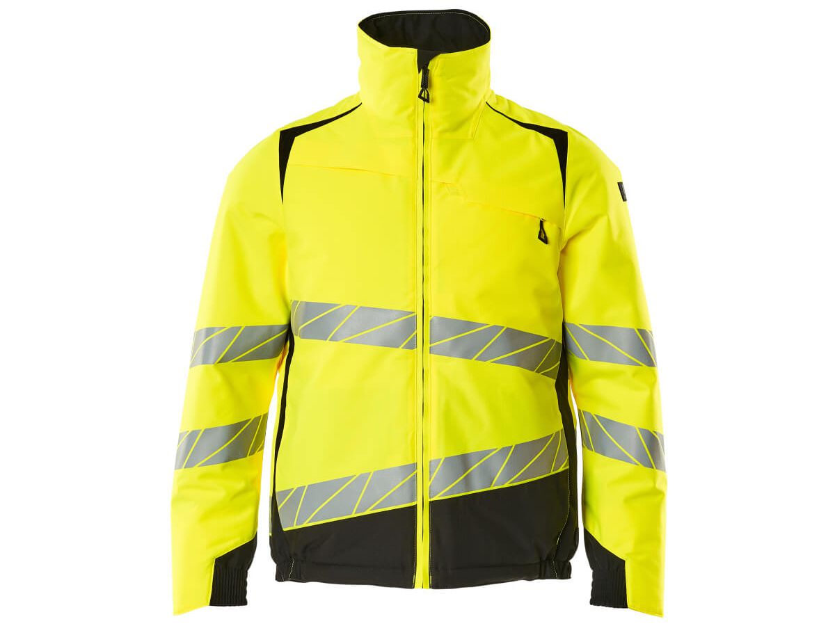 Winterjacke wind-/wasserdicht, Gr. L - hi-vis gelb/schwarz, 100% PES