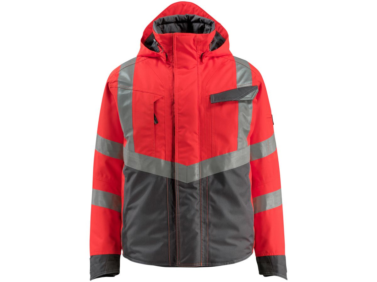 Pilotenjacke Hastings Gr. 2XL, 210 g/m² - hi-vis rot/dunkelanthrazit, 100% Polyes.
