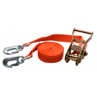 Zurrgurt Länge 6m/35mm 2tlg orange - mit Ratsche und Haken