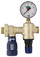 Heizungsfüllgarnitur PN 10 Nussbaum - mit Aussengewinden und Manometer Nr15092