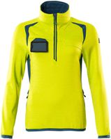 Fleecepullover mit kurzem Zipper, Damen - 94% PES / 6 % EL, 260 g/m²