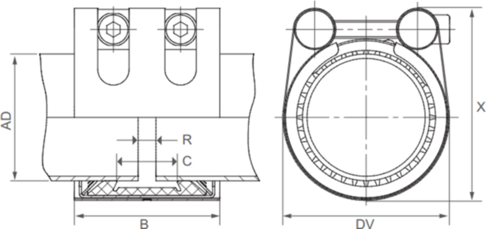 STRAUB-GRIP EPDM/ES - -20°C bis +100°C
