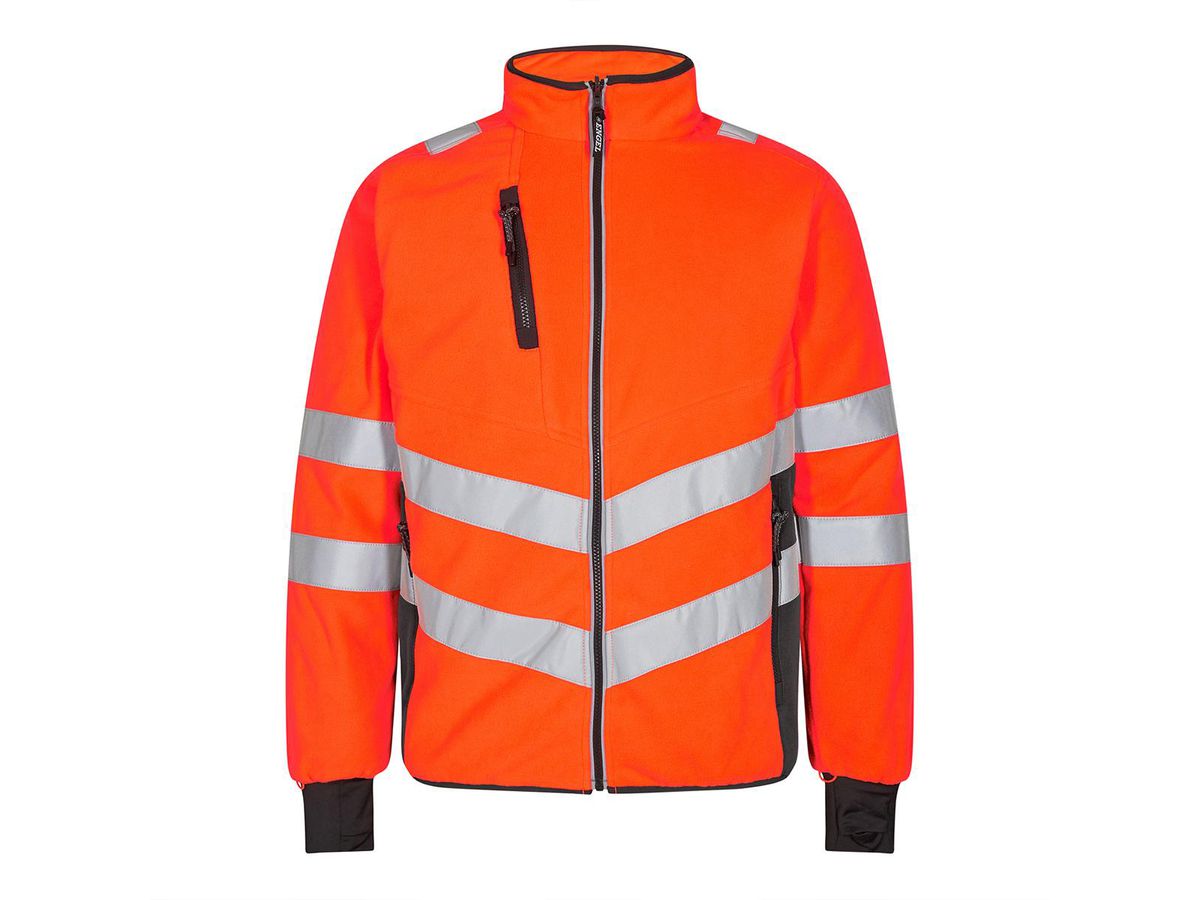 Safety Fleece Jacke Gr. XS - Orange/Anthrazit Grau