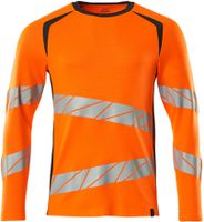 T-Shirt Langarm modern fit, Gr. 2XLONE - hi-vis orange/dunkelanthrazit