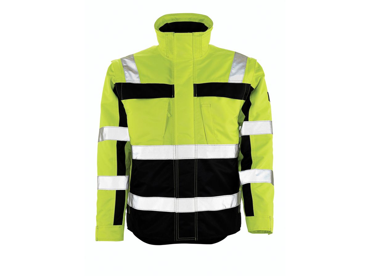 Loreto Pilotjacke fl-gelb/marine Gr. XL - 100% Polyester Fluoreszie. m. Reflexstr.