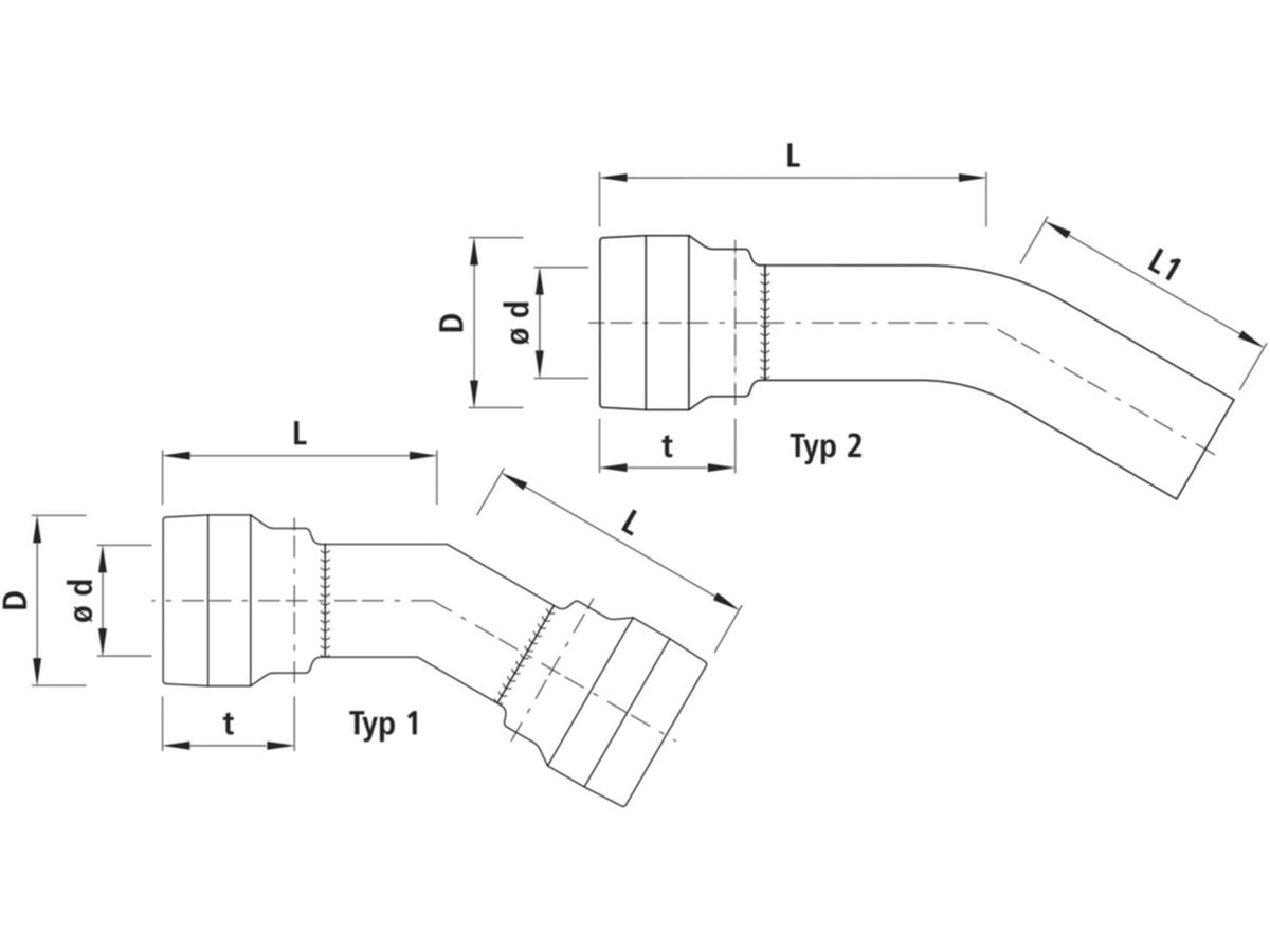 Bogen HAWLE-GRIP 30°, PN 16 - 7341