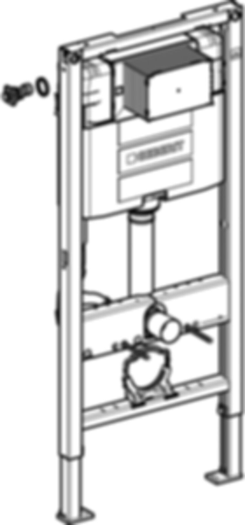 Geberit Duofix-Wand-WC-Element Omega - Typ 112, Betätigung von vorne