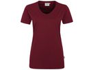 Damen V-Shirt Mikralinar PRO, Gr. XS - hp weinrot