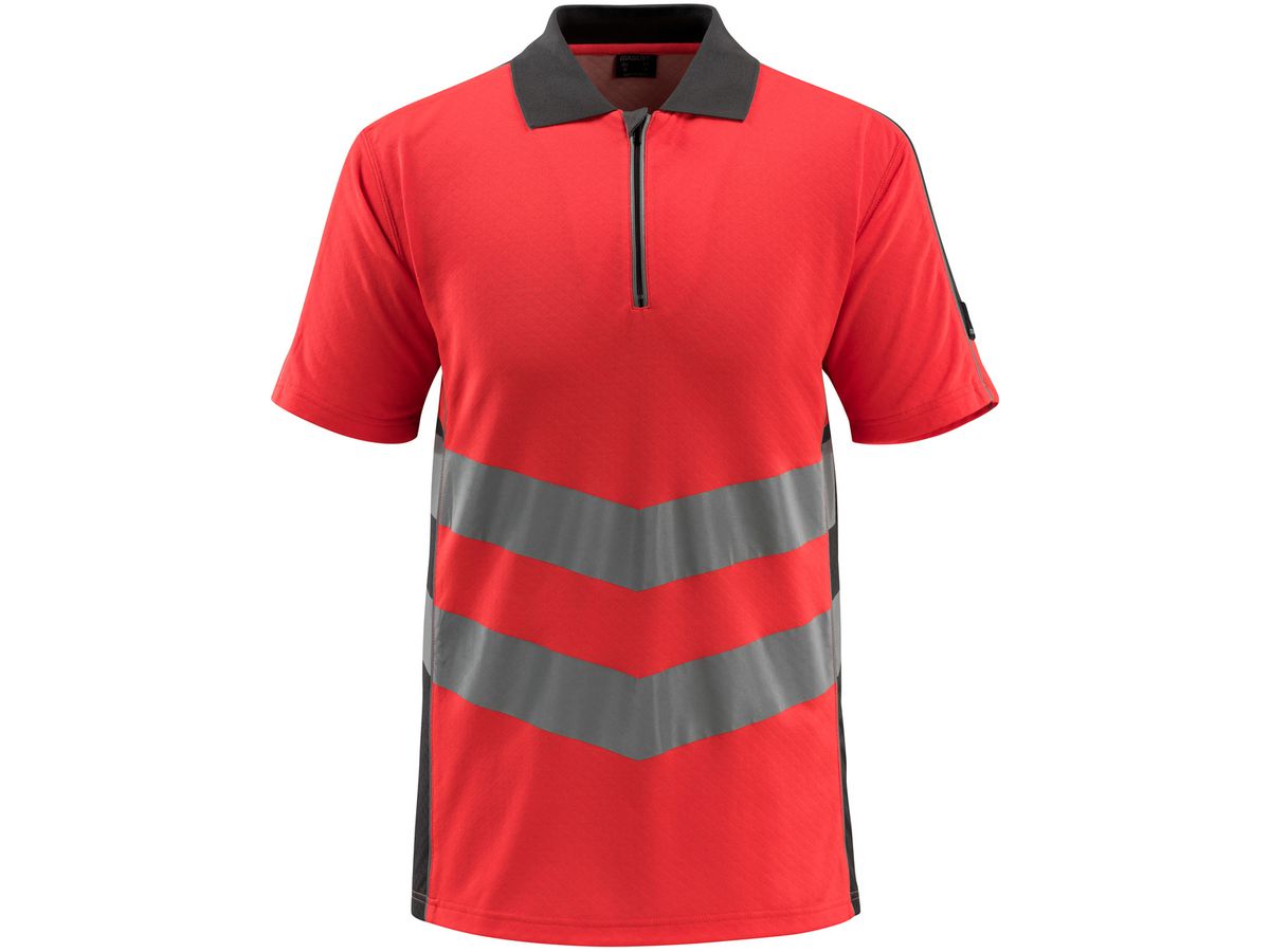 Murton Poloshirt Fluoreszierend Gr. 4XL - rot/dunkelanthrazit, 170 g/m², 50%P/50%B