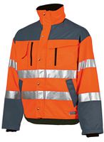 Warnschutz-Winterjacke,leuchtorange/grau - PROFIWORK Inferno Reflex, Gr. L