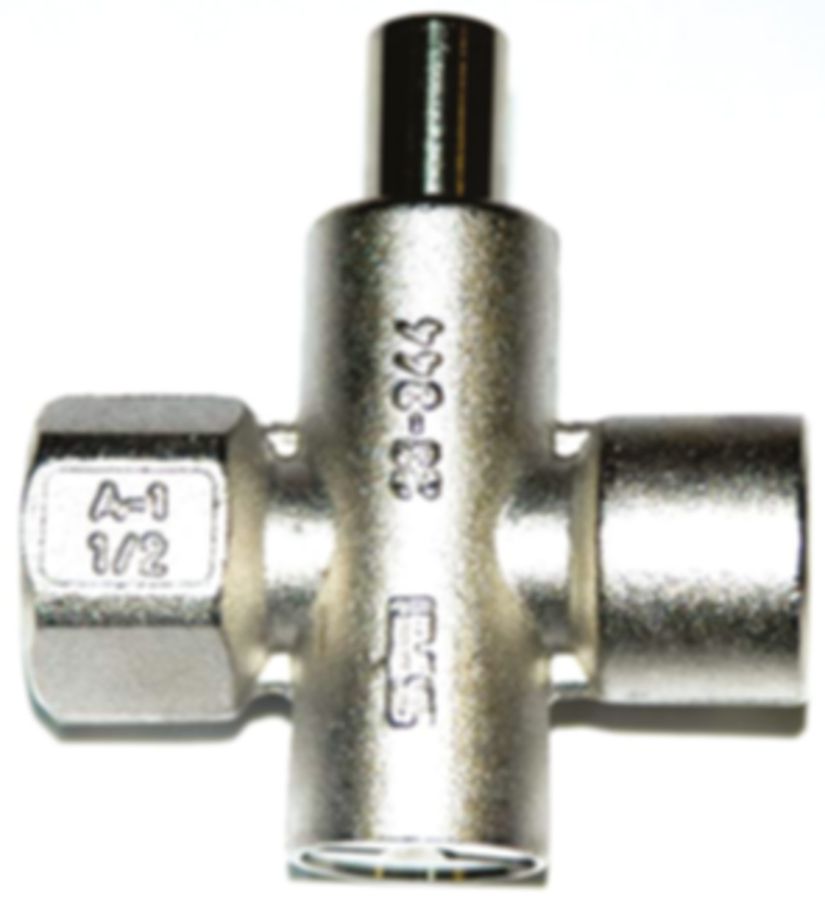 Druckknopfhahnen JAKO 1/2" - Messing matt vern. für Manometer 5 bar