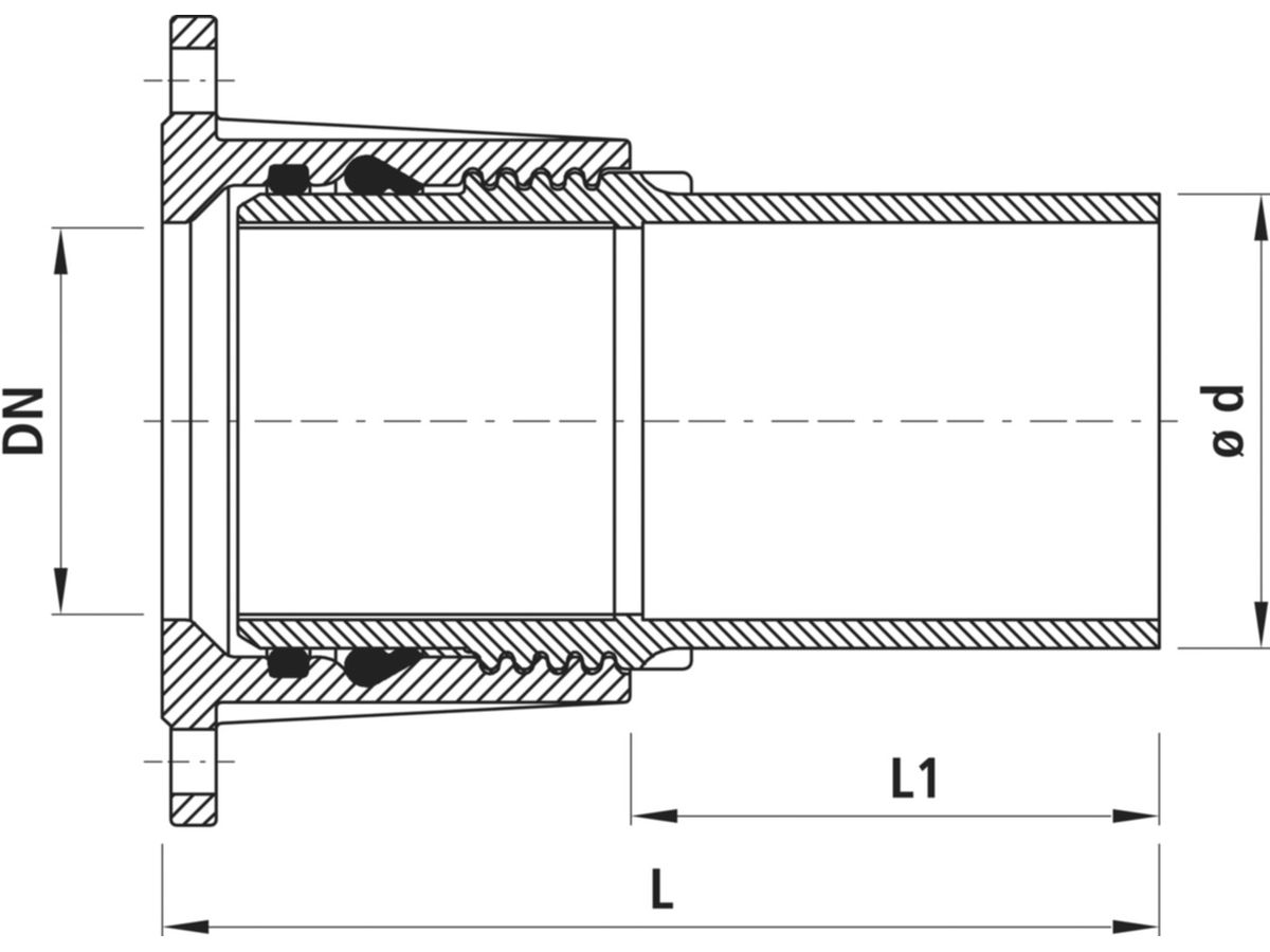 Flansch mit PE-Anschweissende, PN 16 - 3100