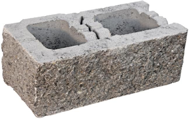 Spaltstein, Splitt grau, Eckstein links - 38/19/13,5 cm, einseitig gespalten