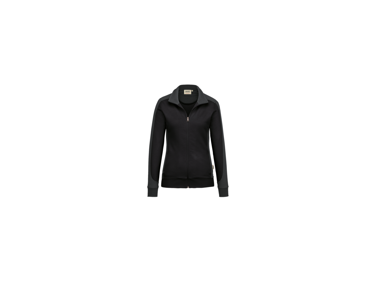 Damen-Sw.jacke Co. Perf. L schwarz/anth. - 50% Baumwolle, 50% Polyester, 300 g/m²