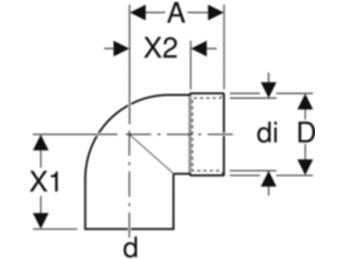 Geberit PE Winkel mit Sifonanschl.Muffe