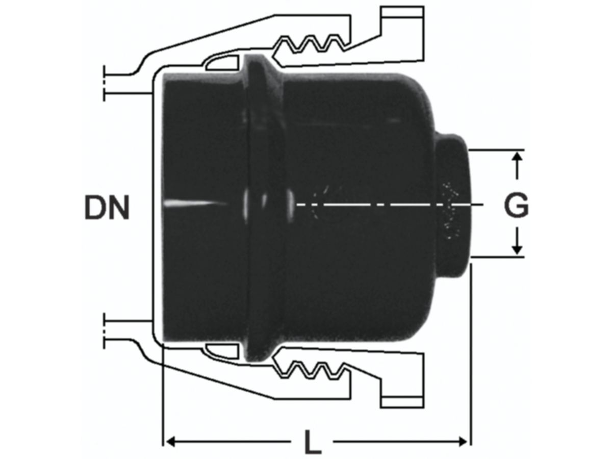HD-Gewindeanschl. 50 mm 11/4" Fig.2392