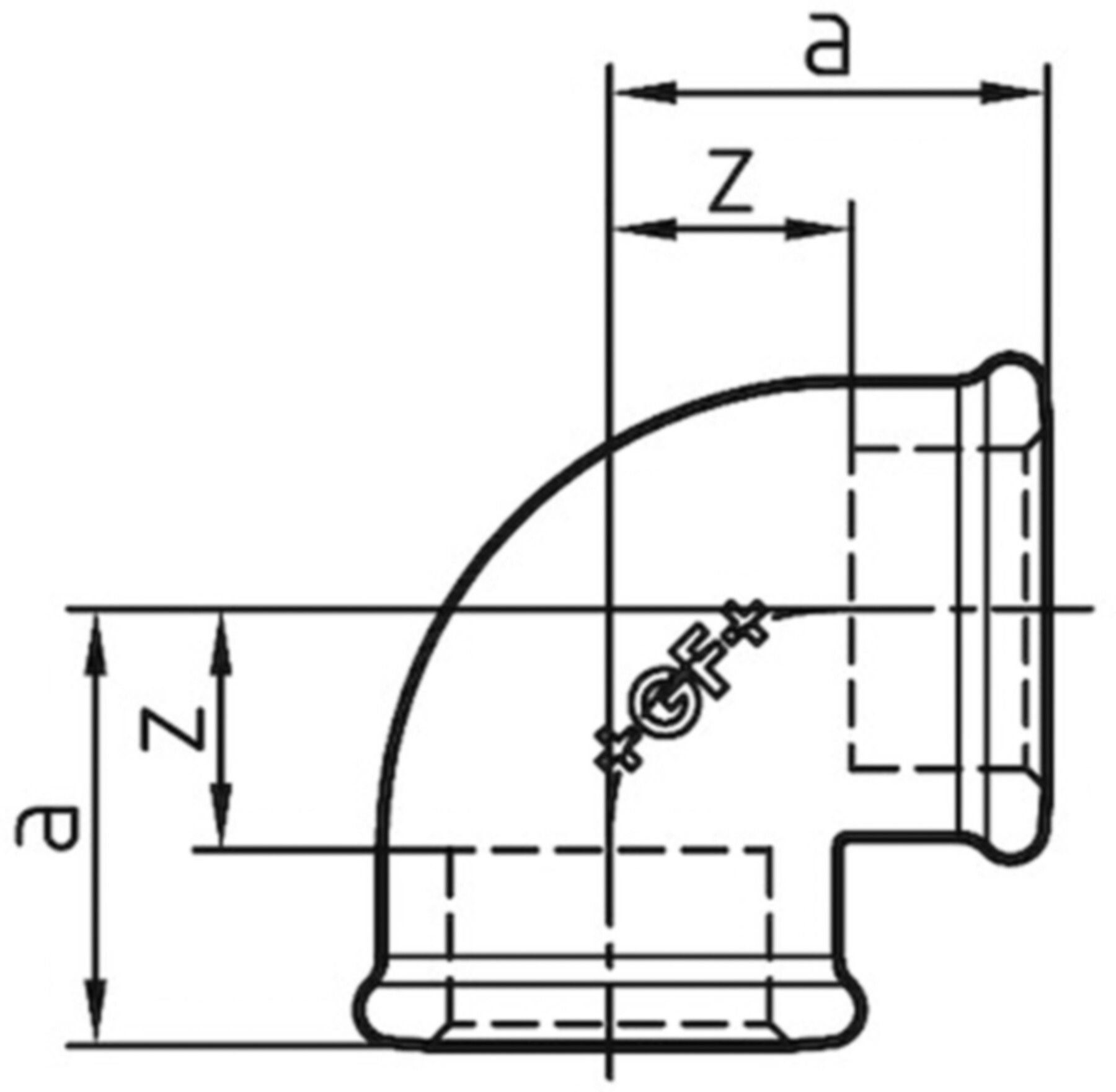 Winkel +GF+  90 verzinkt